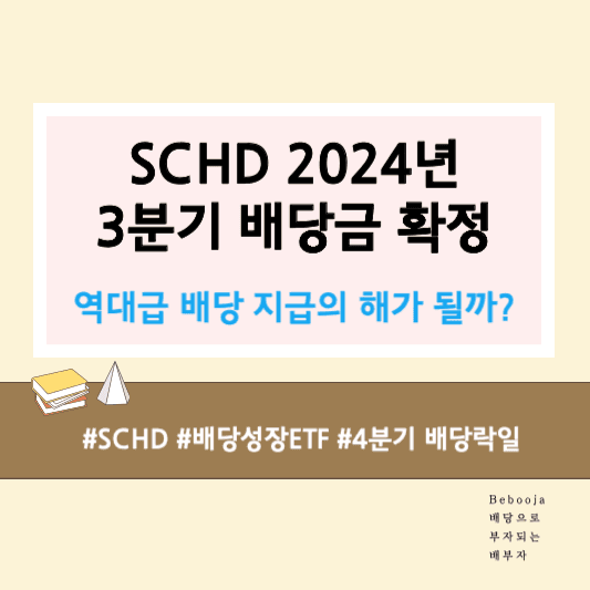 thumbnail for SCHD 2024년 3분기 배당금 및 성과